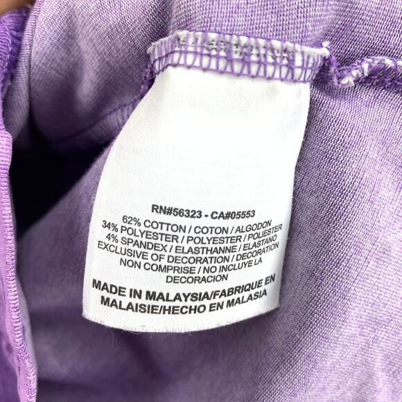 Nike Dri Fit Cotton Graphic Tee Womens Size Small Purple Two Tone Short Sleeve - Picture 7 of 7